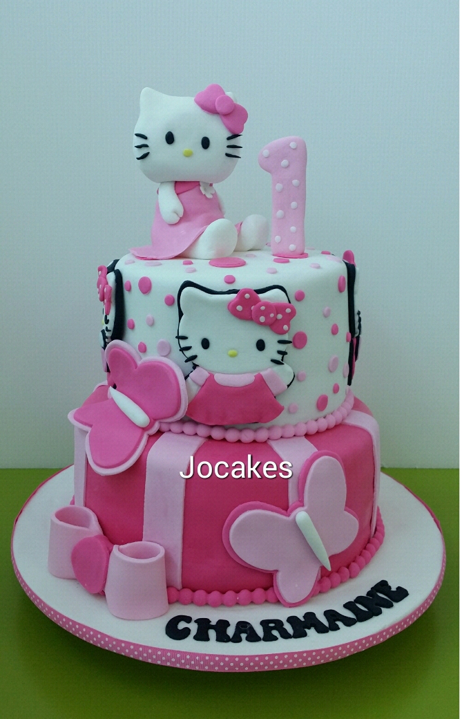 Hello Kitty Cake And Cookies For Charmaine S 1st Birthday Jocakes
